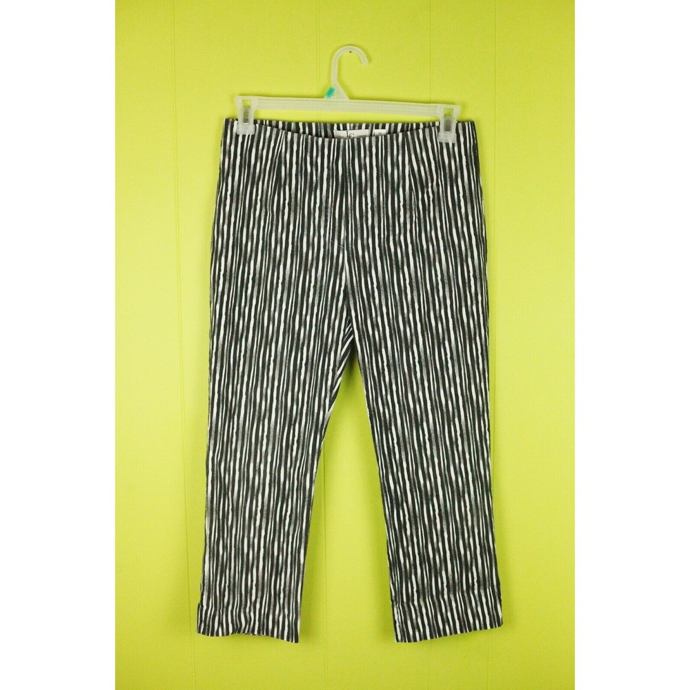 Lena Gabrielle Womens Sz 10 Crop Capri Pants Pull On Stretch Zebra Pattern EUC